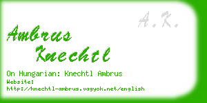 ambrus knechtl business card